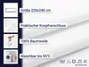 A product information graphic with images and text detailing features of a duvet cover. Produktbild-Vorschau