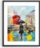 Gerahmtes Poster - Schwarzer Rahmen - Frau Bild Öl - 40x50 Produktbild-Vorschau 1