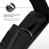 A close-up of a black phone case with a phone inside, showing the adjustable pocket feature. Produktbild-Vorschau