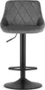 A gray velvet bar stool with a black metal base is shown against a white background. Náhled obrázku produktu