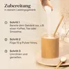 Instructions for preparing a drink with collagen powder. Produktbild-Vorschau