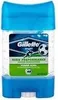 A clear, front-facing image of a Gillette antiperspirant stick with a blue cap and base, and a label featuring a soccer theme. Anteprima dell’immagine prodotto