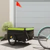 vidaXL Fahrradanhänger Schwarz und Grün 45 kg Eisen Produktbild-Vorschau 2