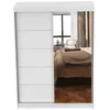 Schwebetürenschrank Kleiderschrank Schrank 150 cm Weiß/Weiß Produktbild-Vorschau 7