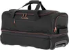 A black travel bag with orange accents, shown from a side-diagonal angle. Produktbild-Vorschau