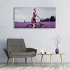 Glasbilder 120x60 Wandbild Druck auf Glas Frau Fahrrad Produktbild-Vorschau 3