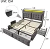 A diagram of a bed with dimensions indicated by numbers and arrows, showing the overall size and specific measurements of its components. Náhľad obrázku produktu