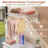 COSTWAY Nástěnný sušák na prádlo, výsuvný sušák na prádlo z Náhled obrázku produktu 6