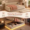 INONEFT, cama tapizada de 90 x 200 cm, cama juvenil con LED Vista previa de la imagen del producto 8