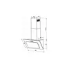 Technical drawing of a kitchen hood with dimensions. Anteprima dell’immagine prodotto