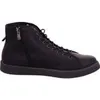 A single black high-top sneaker with laces and a side zipper, shown from the side against a white background. Anteprima dell’immagine prodotto