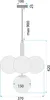 A diagram showing the dimensions of a pendant light fixture. Anteprima dell’immagine prodotto