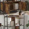 This is a collage of two images showing different views of a bookshelf with cabinet doors. Podgląd zdjęcia produktu