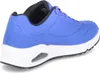 A side view of a blue Skechers Uno Stand On Air sneaker with a white sole. Voir les images du produit