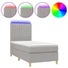 Boxspringbett mit Matratze & LED Hellgrau 90x190 cm Stoff Produktbild-Vorschau 1
