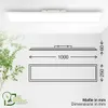 A diagram showing the dimensions of a rectangular LED panel light, with a small illustration of a plant and an energy efficiency icon. Anteprima dell’immagine prodotto