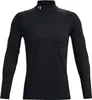 A black long-sleeved shirt with a mock neck, displayed on a white background. Produktbild-Vorschau
