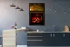 MuchoWow® Gerahmtes Poster Kamin mit rotem Licht 60x90 cm - Produktbild-Vorschau 2
