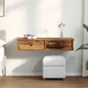 vidaXL Scaffale a muro con cassetti, effetto legno antico Anteprima dell’immagine prodotto 3