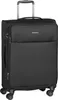 A black trolley suitcase is shown from the front. Produktbild-Vorschau