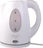 A white electric kettle with water level markings and a brand logo. Voir les images du produit