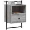 The Living Store Wand-Nachttisch Grau Sonoma 40x30x61 cm Produktbild-Vorschau 4