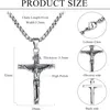 Kreuz Halskette Herren Edelstahl Jesus Anhänger 61 cm Produktbild-Vorschau 2