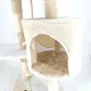 lionto Kratzbaum für Katzen 112 cm hoch, mit Höhle, Produktbild-Vorschau 9