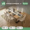 6x Welurowe krzesło tapicerowane pikowane Beżowe MILO Podgląd zdjęcia produktu 9