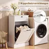 COSTWAY Wäscheschrank mit 39L Wäschekorb, Badezimmerschrank Produktbild-Vorschau 5