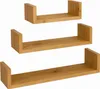 Zestaw 3 półek ciemna olcha na ścianę do salonu pokoju Podgląd zdjęcia produktu 1