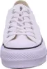 A close-up front view of a white Converse sneaker. Voir les images du produit