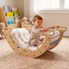 COSTWAY : arche d'escalade en bois avec coussin, balançoire Voir les images du produit 2