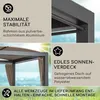 Collage of images and text describing features of a garden gazebo. Produktbild-Vorschau