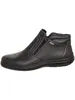A black leather boot with a zipper closure and white stitching, shown from the side against a white background. Anteprima dell’immagine prodotto