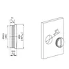 Technical drawing with dimensions of a round handle. Produktbild-Vorschau