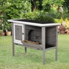 PawHut Outdoor-Holzstall, erhöhter Käfig für Kaninchen, Produktbild-Vorschau 2
