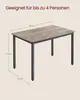 A diagram showing a table with dimensions and text indicating suitability for 4 people. Náhled obrázku produktu