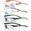 Four pairs of sports sunglasses are stacked vertically against a white background. Produktbild-Vorschau