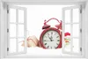 Wallario Wandbild mit Fenster-Illusion: Wecker mit Produktbild-Vorschau 1