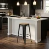 chaises haut bar cuisine métal haut h78cm bois steel up Voir les images du produit 2