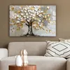 Leinwand Bilder 90x60 cm - Lebensbaum - Beige - Grau - Gold Produktbild-Vorschau 5