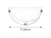 A line drawing of a semi-circular wall light with a diameter measurement. Produktbild-Vorschau