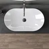 doporro Lavabo da Appoggio Ovale in Vetroceramica Bianco Anteprima dell’immagine prodotto 3