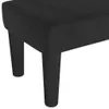 A close-up view of the legs and bottom edge of a black upholstered bench. Náhľad obrázku produktu