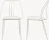 Two white chairs are shown against a white background. One chair is shown from the front and the other from the side. Anteprima dell’immagine prodotto