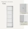 A white bookshelf is shown with marketing text and feature callouts. Náhled obrázku produktu
