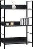 VidaXL 288218, Schwarz, 3 Regale, Stahl, Holz, 15 kg, 45 kg Produktbild-Vorschau 9