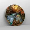 Wanduhr - Rund - Glasuhr - Park Wasserfall Wasser - 40x40cm Produktbild-Vorschau 4
