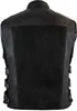 Herren Lederweste Bikerweste Custom Motorradweste Schwarz Produktbild-Vorschau 3